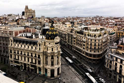 Gran Vía de Madrid, España.