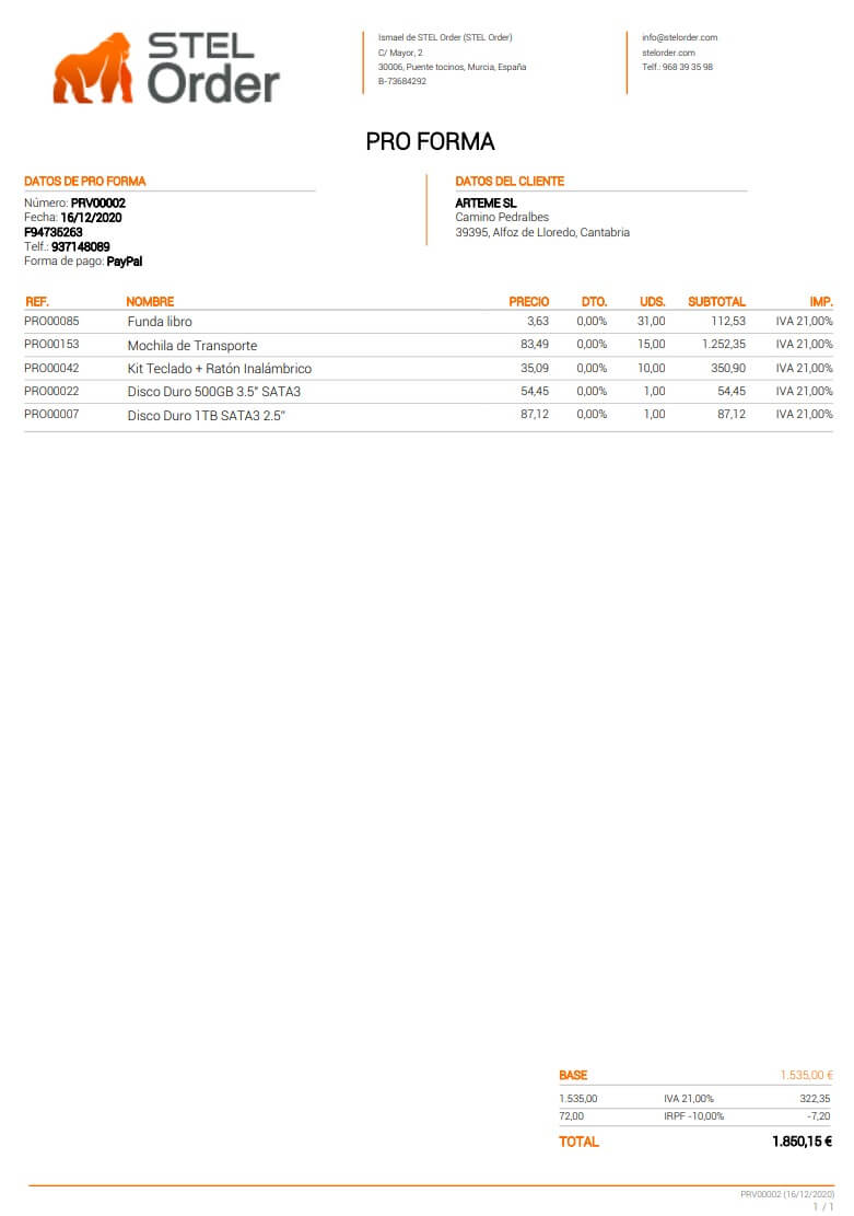 ¿qué Es Una Factura Proforma Y Para Qué Sirve Stel Orderemk 9272