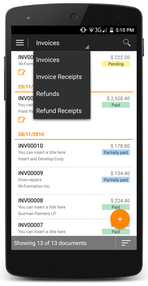 mobile invoicing app